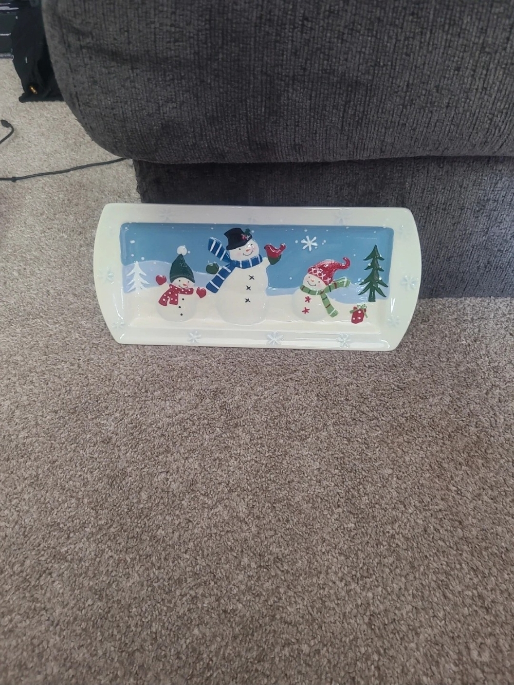 St. Nicholas Square Cream Ceramic Tray - 'Chill Out'